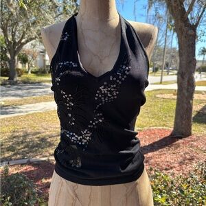 Express Black Camisole with Sequin Accents